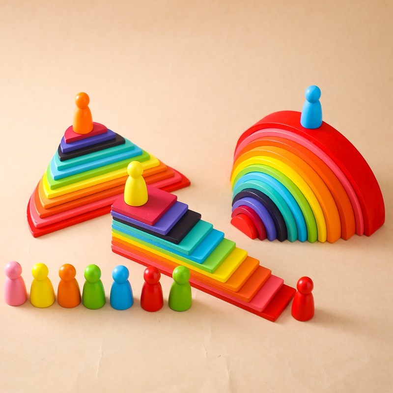 Kids Education Yes - Montessori Wooden Block Toys Baby Building