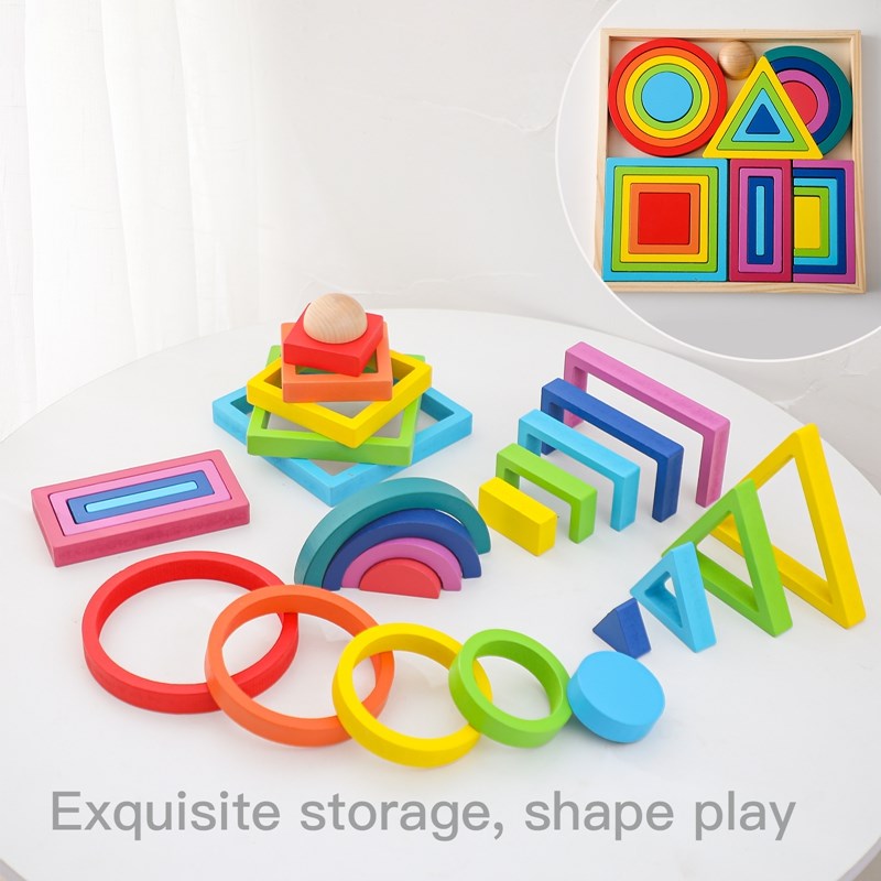 Montessori Wooden Block Toys B - Kids Education Yes ulasan dan harga