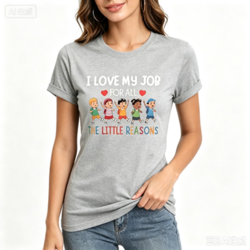 Women Slim Crew  T-shirt Teach - Kids Education Jobs ulasan dan harga